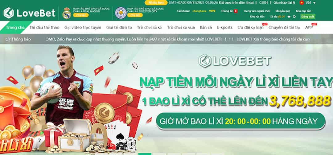 Thiết kế cực bắt mắt của Lovebet